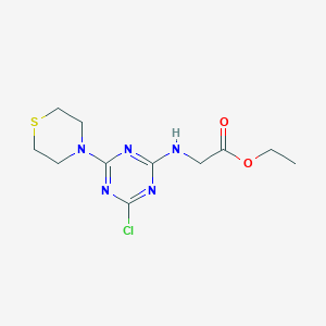 molecular formula C11H16ClN5O2S B394336 Ethyl {[4-chloro-6-(4-thiomorpholinyl)-1,3,5-triazin-2-yl]amino}acetate 