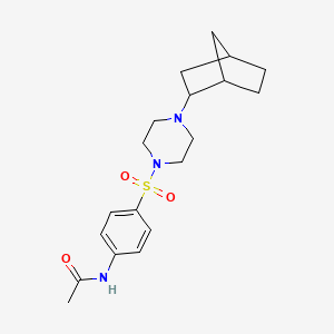 molecular formula C19H27N3O3S B3943360 N-{4-[(4-bicyclo[2.2.1]hept-2-yl-1-piperazinyl)sulfonyl]phenyl}acetamide 