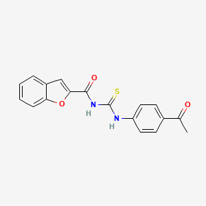 molecular formula C18H14N2O3S B3943372 N-[(4-acetylphenyl)carbamothioyl]-1-benzofuran-2-carboxamide 
