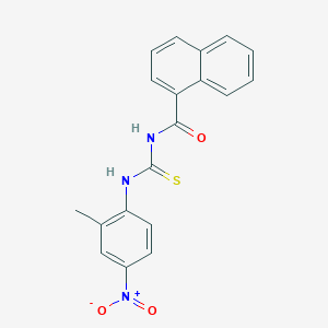 molecular formula C19H15N3O3S B3943386 N-[(2-methyl-4-nitrophenyl)carbamothioyl]naphthalene-1-carboxamide 