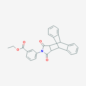molecular formula C27H21NO4 B394340 ethyl 3-(16,18-dioxo-17-azapentacyclo[6.6.5.0~2,7~.0~9,14~.0~15,19~]nonadeca-2,4,6,9,11,13-hexaen-17-yl)benzoate 