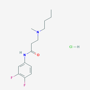 molecular formula C14H21ClF2N2O B3943456 N~3~-butyl-N~1~-(3,4-difluorophenyl)-N~3~-methyl-beta-alaninamide hydrochloride 