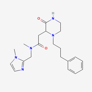 molecular formula C21H29N5O2 B3943464 N-methyl-N-[(1-methyl-1H-imidazol-2-yl)methyl]-2-[3-oxo-1-(3-phenylpropyl)-2-piperazinyl]acetamide 