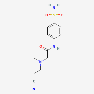molecular formula C12H16N4O3S B3943471 N~1~-[4-(aminosulfonyl)phenyl]-N~2~-(2-cyanoethyl)-N~2~-methylglycinamide 