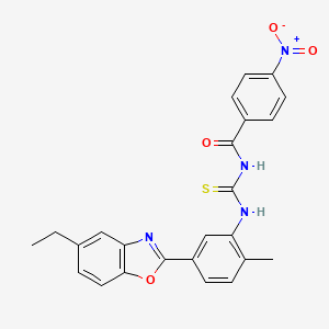 molecular formula C24H20N4O4S B3943479 N-[[5-(5-ethyl-1,3-benzoxazol-2-yl)-2-methylphenyl]carbamothioyl]-4-nitrobenzamide 