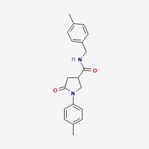 molecular formula C20H22N2O2 B3943497 N-(4-methylbenzyl)-1-(4-methylphenyl)-5-oxo-3-pyrrolidinecarboxamide 