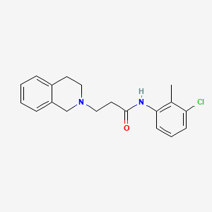 molecular formula C19H21ClN2O B3943509 N~1~-(3-CHLORO-2-METHYLPHENYL)-3-[3,4-DIHYDRO-2(1H)-ISOQUINOLINYL]PROPANAMIDE 