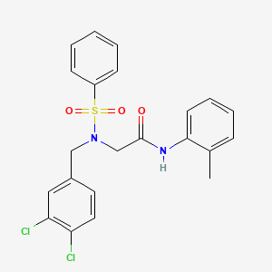 molecular formula C22H20Cl2N2O3S B3943517 N~2~-(3,4-dichlorobenzyl)-N-(2-methylphenyl)-N~2~-(phenylsulfonyl)glycinamide 