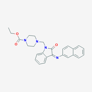 molecular formula C26H26N4O3 B394353 ETHYL 4-{[(3E)-3-[(NAPHTHALEN-2-YL)IMINO]-2-OXO-2,3-DIHYDRO-1H-INDOL-1-YL]METHYL}PIPERAZINE-1-CARBOXYLATE 
