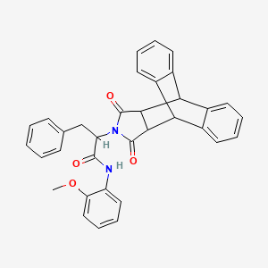 molecular formula C34H28N2O4 B3943593 2-(16,18-dioxo-17-azapentacyclo[6.6.5.0~2,7~.0~9,14~.0~15,19~]nonadeca-2,4,6,9,11,13-hexaen-17-yl)-N-(2-methoxyphenyl)-3-phenylpropanamide (non-preferred name) 