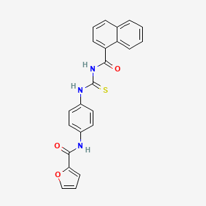 molecular formula C23H17N3O3S B3943661 N-(4-{[(naphthalen-1-ylcarbonyl)carbamothioyl]amino}phenyl)furan-2-carboxamide 