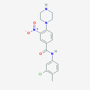 molecular formula C18H19ClN4O3 B3943818 N-(3-chloro-4-methylphenyl)-3-nitro-4-(1-piperazinyl)benzamide 