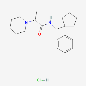 molecular formula C20H31ClN2O B3943838 N-[(1-phenylcyclopentyl)methyl]-2-piperidin-1-ylpropanamide;hydrochloride 