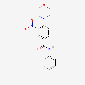 molecular formula C18H19N3O4 B3943866 N-(4-methylphenyl)-4-morpholin-4-yl-3-nitrobenzamide 