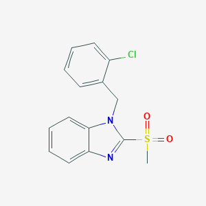 molecular formula C15H13ClN2O2S B394390 1-(2-Chlorobenzyl)-2-(methylsulfonyl)-1H-benzo[d]imidazole CAS No. 312279-00-8