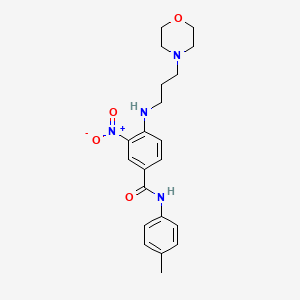 molecular formula C21H26N4O4 B3943997 N-(4-methylphenyl)-4-{[3-(4-morpholinyl)propyl]amino}-3-nitrobenzamide 