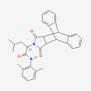 molecular formula C32H32N2O3 B3944059 N-(2,6-dimethylphenyl)-2-(16,18-dioxo-17-azapentacyclo[6.6.5.0~2,7~.0~9,14~.0~15,19~]nonadeca-2,4,6,9,11,13-hexaen-17-yl)-4-methylpentanamide (non-preferred name) 