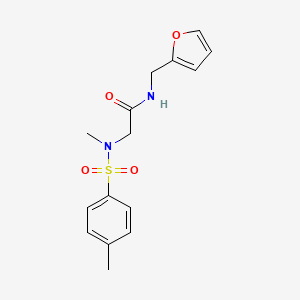 molecular formula C15H18N2O4S B3944073 N-(furan-2-ylmethyl)-2-(N-methyl-4-methylbenzenesulfonamido)acetamide 