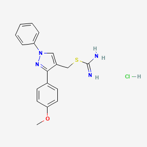 molecular formula C18H19ClN4OS B3944110 [3-(4-Methoxyphenyl)-1-phenylpyrazol-4-yl]methyl carbamimidothioate;hydrochloride 