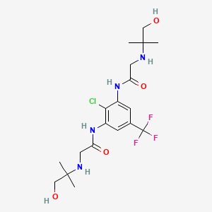 molecular formula C19H28ClF3N4O4 B3944130 N,N'-[2-chloro-5-(trifluoromethyl)-1,3-phenylene]bis{2-[(2-hydroxy-1,1-dimethylethyl)amino]acetamide} 