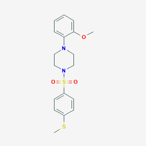 molecular formula C18H22N2O3S2 B394417 1-(2-Methoxyphenyl)-4-{[4-(methylsulfanyl)phenyl]sulfonyl}piperazine 
