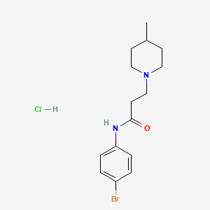 molecular formula C15H22BrClN2O B3944172 N-(4-bromophenyl)-3-(4-methyl-1-piperidinyl)propanamide hydrochloride 