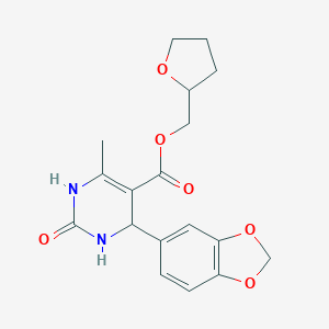 molecular formula C18H20N2O6 B394419 Tetrahydro-2-furanylmethyl 4-(1,3-benzodioxol-5-yl)-6-methyl-2-oxo-1,2,3,4-tetrahydro-5-pyrimidinecarboxylate 