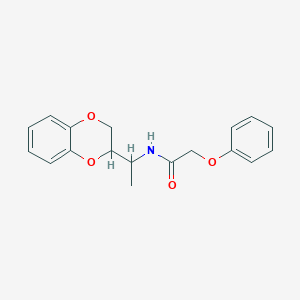 molecular formula C18H19NO4 B3944277 N-[1-(2,3-dihydro-1,4-benzodioxin-2-yl)ethyl]-2-phenoxyacetamide 