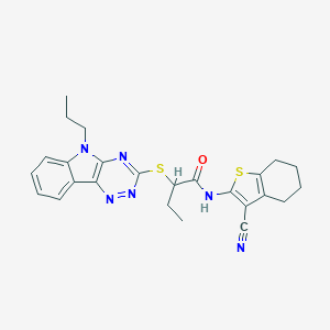 N-(3-cyano-4,5,6,7-tetrahydro-1-benzothiophen-2-yl)-2-[(5-propyl-5H-[1,2,4]triazino[5,6-b]indol-3-yl)sulfanyl]butanamide