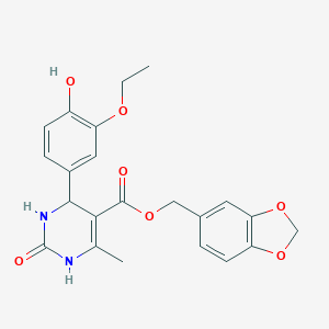 1,3-Benzodioxol-5-ylmethyl 4-(3-ethoxy-4-hydroxyphenyl)-6-methyl-2-oxo-1,2,3,4-tetrahydropyrimidine-5-carboxylate