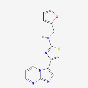 molecular formula C15H13N5OS B3944321 N-(2-furylmethyl)-4-(2-methylimidazo[1,2-a]pyrimidin-3-yl)-1,3-thiazol-2-amine 
