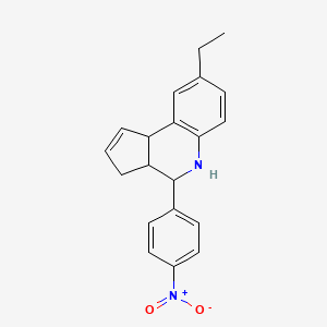 molecular formula C20H20N2O2 B3944334 8-ethyl-4-(4-nitrophenyl)-3a,4,5,9b-tetrahydro-3H-cyclopenta[c]quinoline 