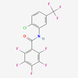 molecular formula C14H4ClF8NO B3944347 N-[2-chloro-5-(trifluoromethyl)phenyl]-2,3,4,5,6-pentafluorobenzamide 