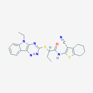 N-(3-cyano-4,5,6,7-tetrahydro-1-benzothiophen-2-yl)-2-[(5-ethyl-5H-[1,2,4]triazino[5,6-b]indol-3-yl)sulfanyl]butanamide