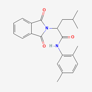 molecular formula C22H24N2O3 B3944373 N-(2,5-dimethylphenyl)-2-(1,3-dioxo-1,3-dihydro-2H-isoindol-2-yl)-4-methylpentanamide 