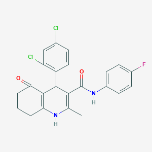 molecular formula C23H19Cl2FN2O2 B3944392 4-(2,4-dichlorophenyl)-N-(4-fluorophenyl)-2-methyl-5-oxo-1,4,5,6,7,8-hexahydro-3-quinolinecarboxamide 