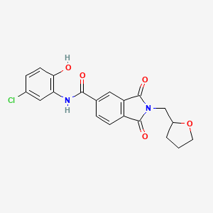 molecular formula C20H17ClN2O5 B3944393 N-(5-chloro-2-hydroxyphenyl)-1,3-dioxo-2-(tetrahydrofuran-2-ylmethyl)-2,3-dihydro-1H-isoindole-5-carboxamide 