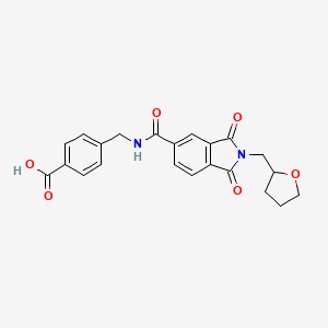 molecular formula C22H20N2O6 B3944451 4-[({[1,3-dioxo-2-(tetrahydrofuran-2-ylmethyl)-2,3-dihydro-1H-isoindol-5-yl]carbonyl}amino)methyl]benzoic acid 