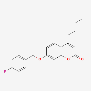 molecular formula C20H19FO3 B3944455 4-BUTYL-7-[(4-FLUOROPHENYL)METHOXY]-2H-CHROMEN-2-ONE 