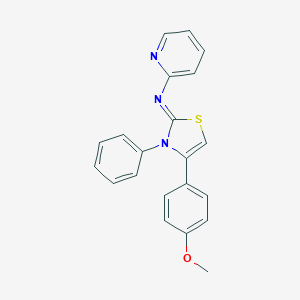 molecular formula C21H17N3OS B394448 N-[(2Z)-4-(4-METHOXYPHENYL)-3-PHENYL-2,3-DIHYDRO-1,3-THIAZOL-2-YLIDENE]PYRIDIN-2-AMINE 