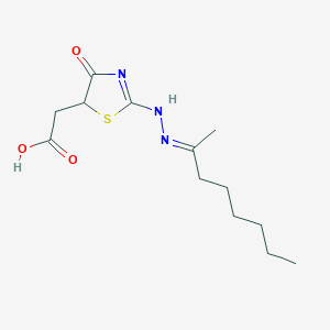 2-[2-[(2E)-2-octan-2-ylidenehydrazinyl]-4-oxo-1,3-thiazol-5-yl]acetic acid