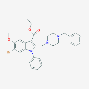 molecular formula C30H32BrN3O3 B394452 ethyl 2-[(4-benzylpiperazin-1-yl)methyl]-6-bromo-5-methoxy-1-phenyl-1H-indole-3-carboxylate 