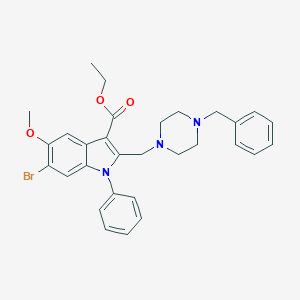 ethyl 2-[(4-benzylpiperazino)methyl]-6-bromo-5-methoxy-1-phenyl-1H-indole-3-carboxylate