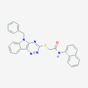 2-[(5-benzyl-5H-[1,2,4]triazino[5,6-b]indol-3-yl)sulfanyl]-N-(1-naphthyl)acetamide