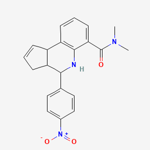 molecular formula C21H21N3O3 B3944555 N,N-DIMETHYL-4-(4-NITROPHENYL)-3H,3AH,4H,5H,9BH-CYCLOPENTA[C]QUINOLINE-6-CARBOXAMIDE 