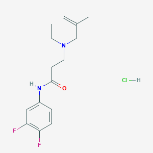molecular formula C15H21ClF2N2O B3944569 N-(3,4-difluorophenyl)-3-[ethyl(2-methylprop-2-enyl)amino]propanamide;hydrochloride 