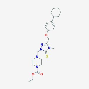 ethyl 4-({3-[(4-cyclohexylphenoxy)methyl]-4-methyl-5-thioxo-4,5-dihydro-1H-1,2,4-triazol-1-yl}methyl)piperazine-1-carboxylate