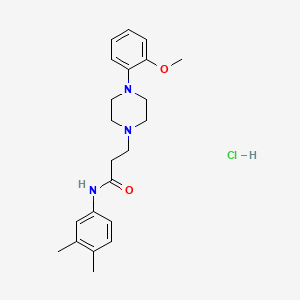 molecular formula C22H30ClN3O2 B3944581 N-(3,4-dimethylphenyl)-3-[4-(2-methoxyphenyl)piperazin-1-yl]propanamide;hydrochloride 