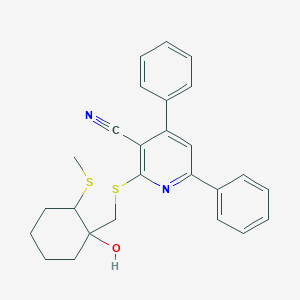 2-({[1-Hydroxy-2-(methylsulfanyl)cyclohexyl]methyl}sulfanyl)-4,6-diphenylnicotinonitrile