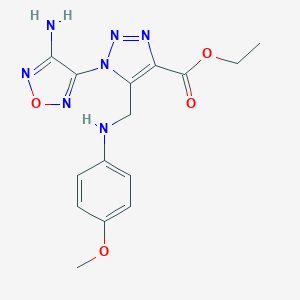 ethyl 1-(4-amino-1,2,5-oxadiazol-3-yl)-5-[(4-methoxyanilino)methyl]-1H-1,2,3-triazole-4-carboxylate